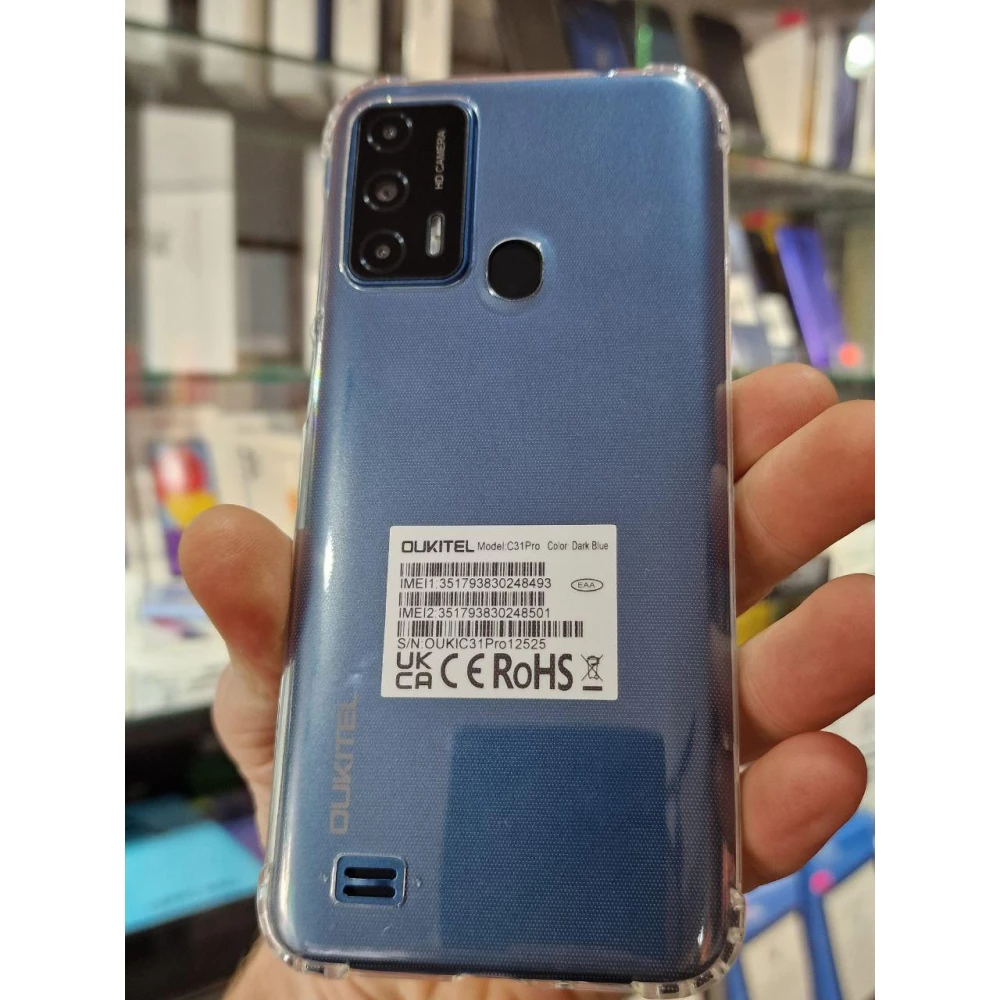 Смартфон OUKITEL C31 Pro 4/64Gb Dark Blue, 13+0,3+0,3/5 Мп, 6.52“ IPS, 2 sim, 4G, 5150 mAh