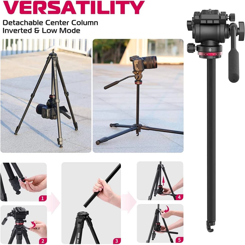 Профессиональный штатив алюминиевый для смартфона и фото техники с видео головкой 51-160см Ulanzi MT-56