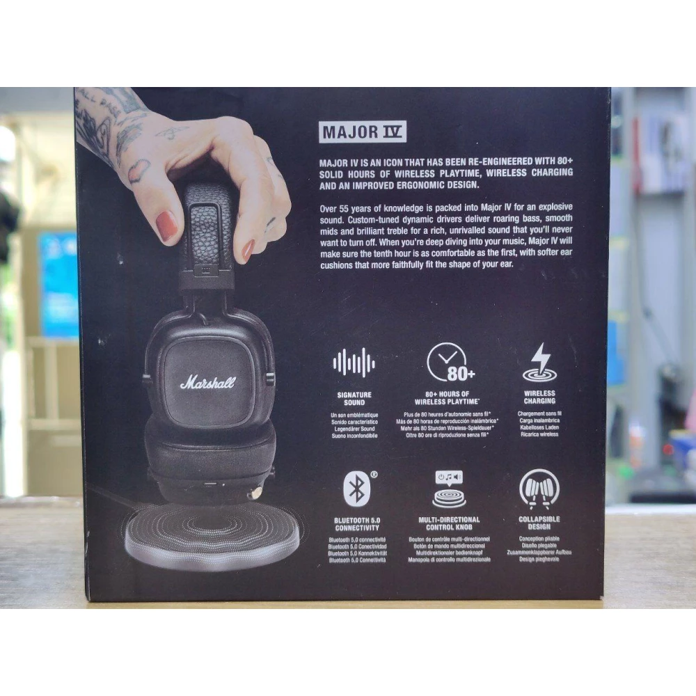 Накладные беспроводные наушники Marshall Major IV Black