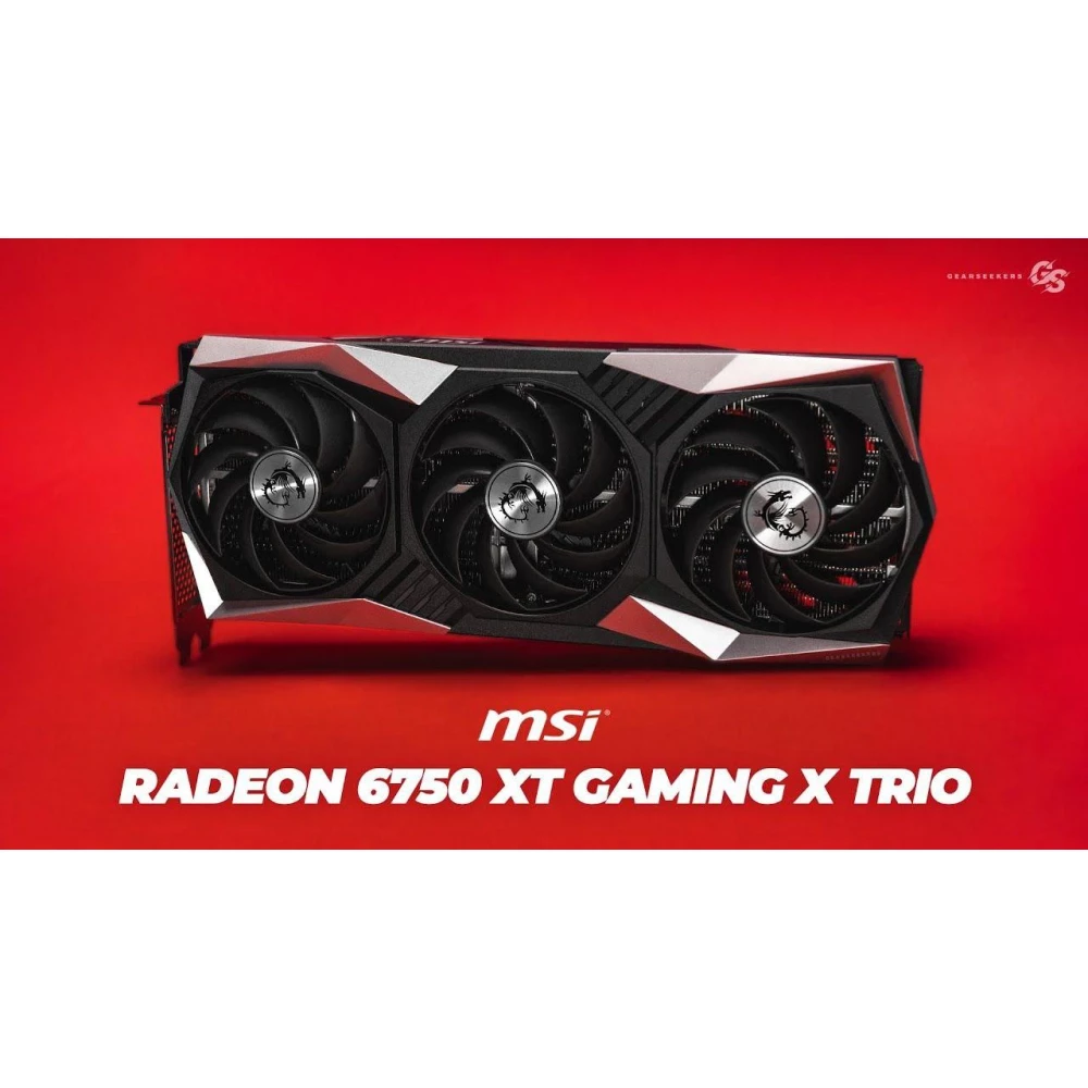 Видеокарта Radeon RX 6750 XT, MSI, GAMING X TRIO, 12Gb GDDR6, 192-bit, HDMI/3xDP, 2600/18000 MHz, 2x8-pin