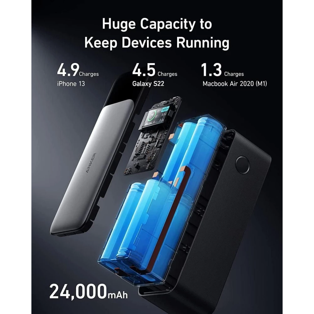 Павербанк Акумулятор Anker Power Bank 24000mAh 737 PowerCore 140W Black (A1289011)
