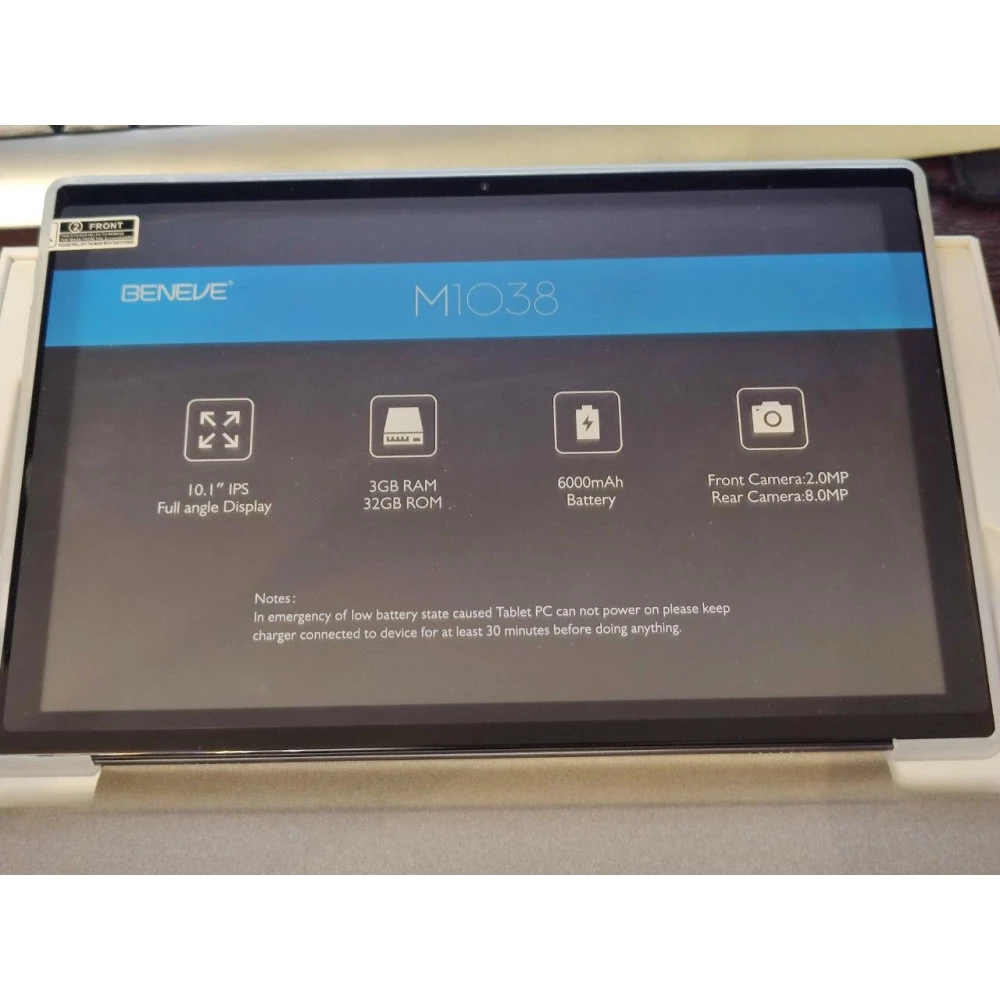 Планшет 10“ BENEVE Android 11, 3/32 1280x800 HD IPS 6000 + чехол + пленка