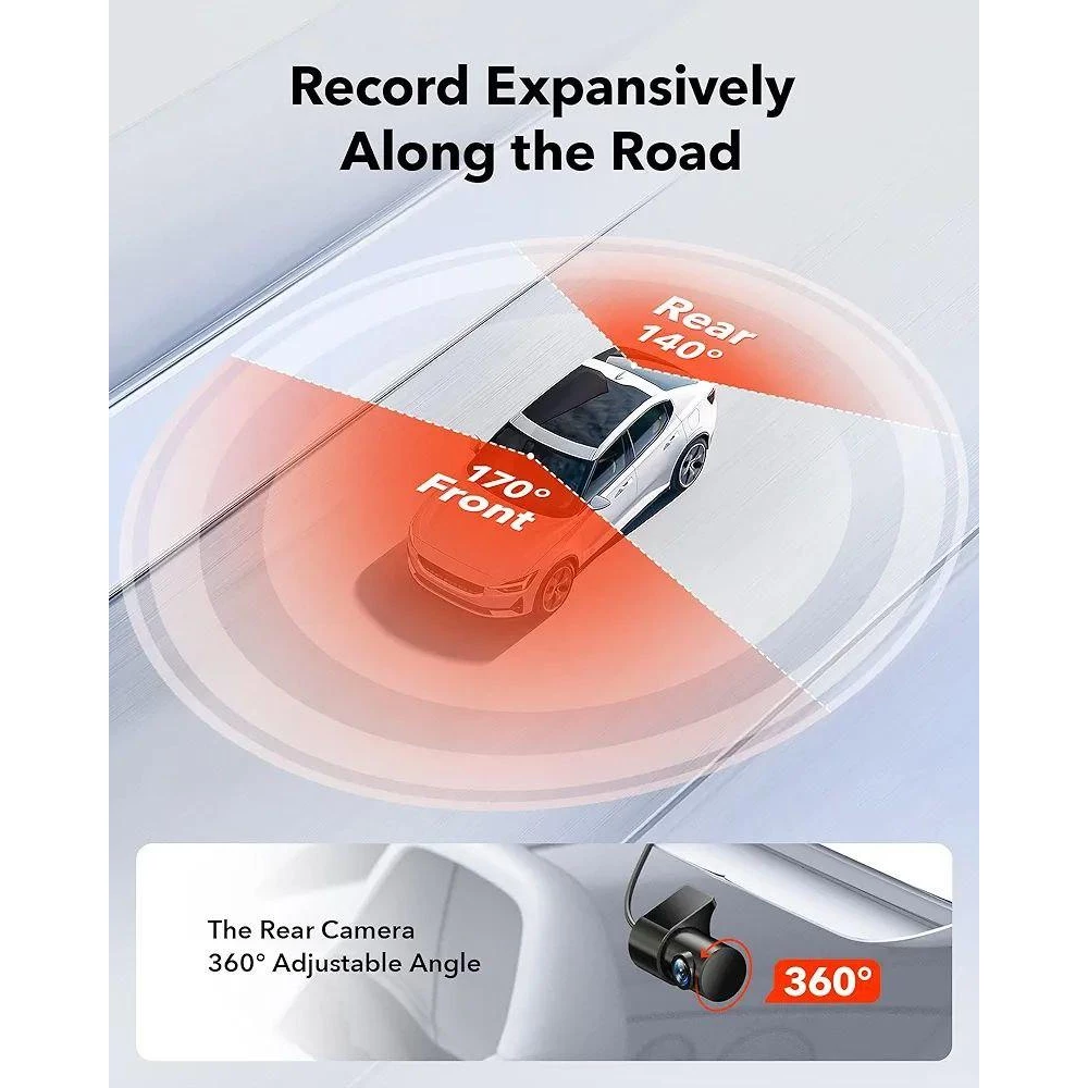 Відеореєстратор REDTIGER F7NP 4K з Wi-Fi GPS і комплектом дротів USB C і камерою заднього огляду