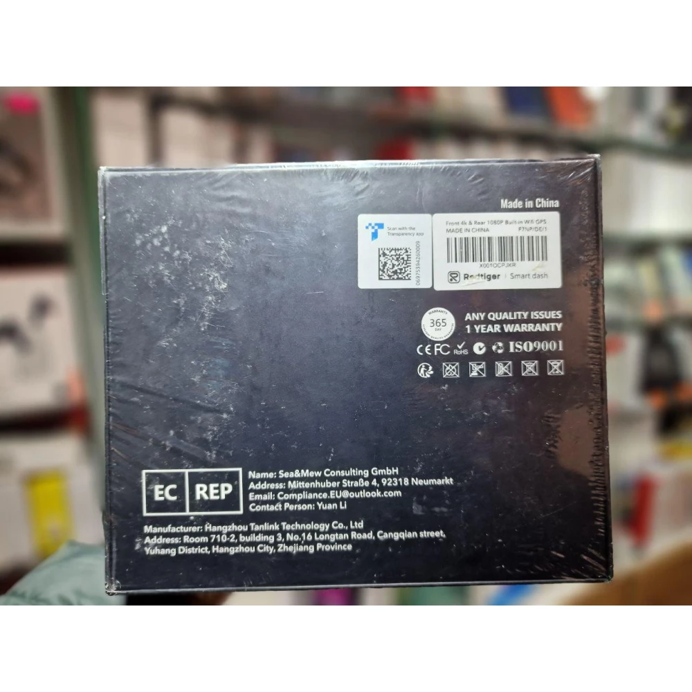 Відеореєстратор REDTIGER F7NP 4K з Wi-Fi GPS і комплектом дротів USB C і камерою заднього огляду