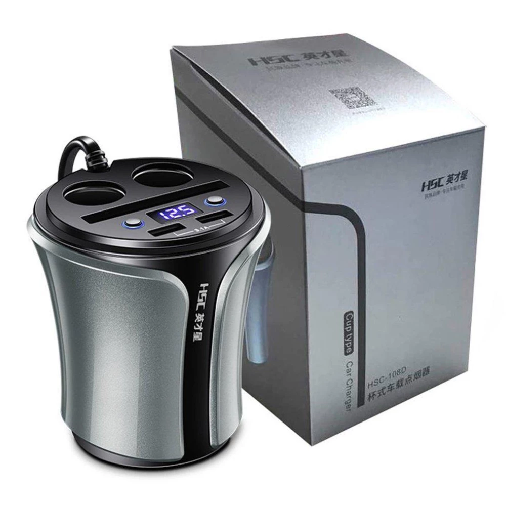 HSC HSC-108D багатофункціональне подвійне заряджання через usb 12-24 В підсклянник 100 Вт + 40 Вт