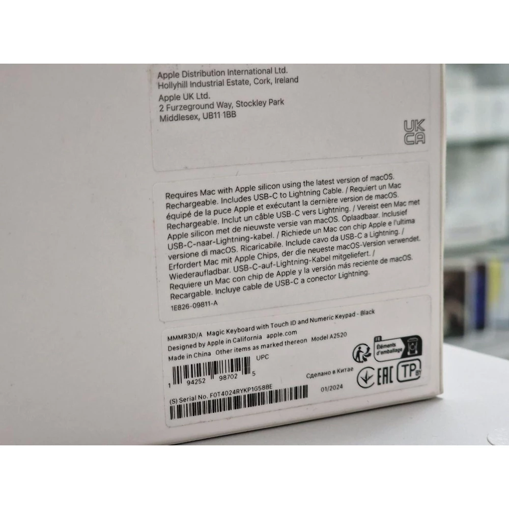 Клавиатура Apple A2520 Black Magic Keyboard with Touch ID and Numeric Keypad Apple Magic Keyboard