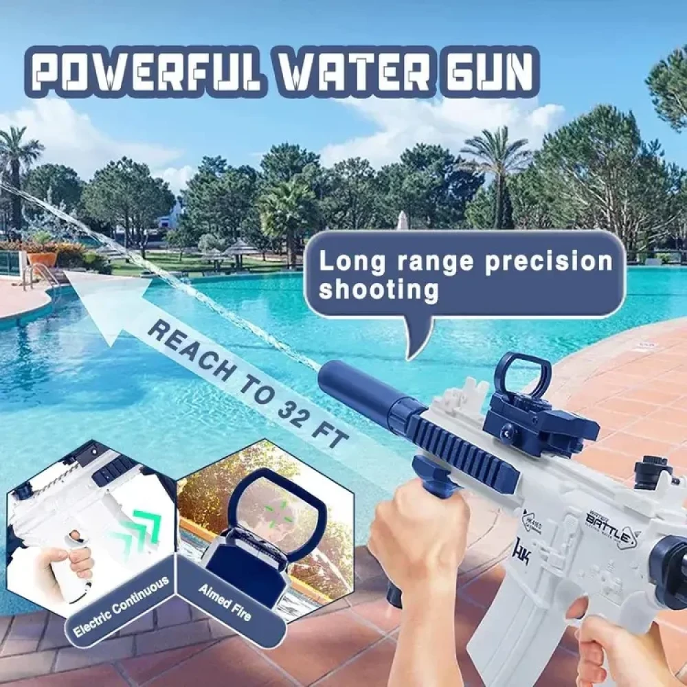 Аккумуляторный водный автомат с прицелом Water Gun M416 синий