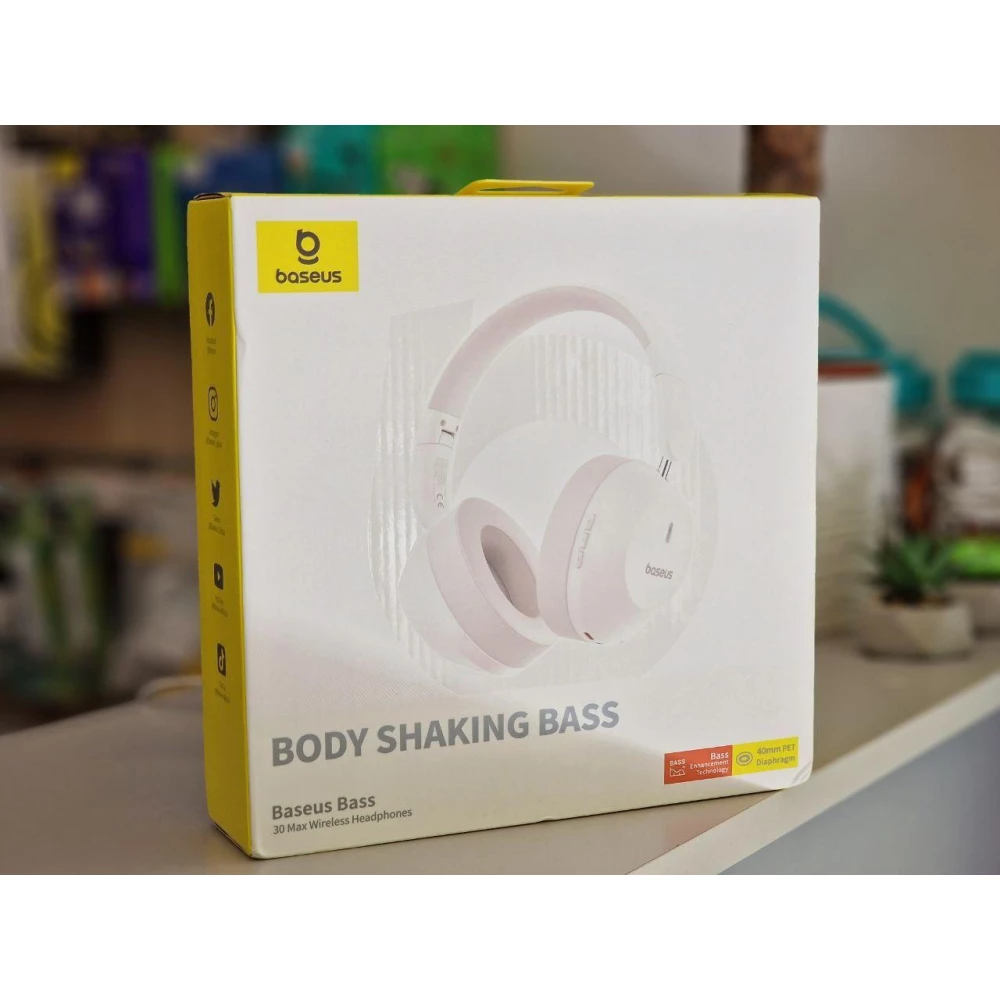 Накладные беспроводные Наушники Baseus Bass 30 Max Bluetooth 5.3 50 часов White