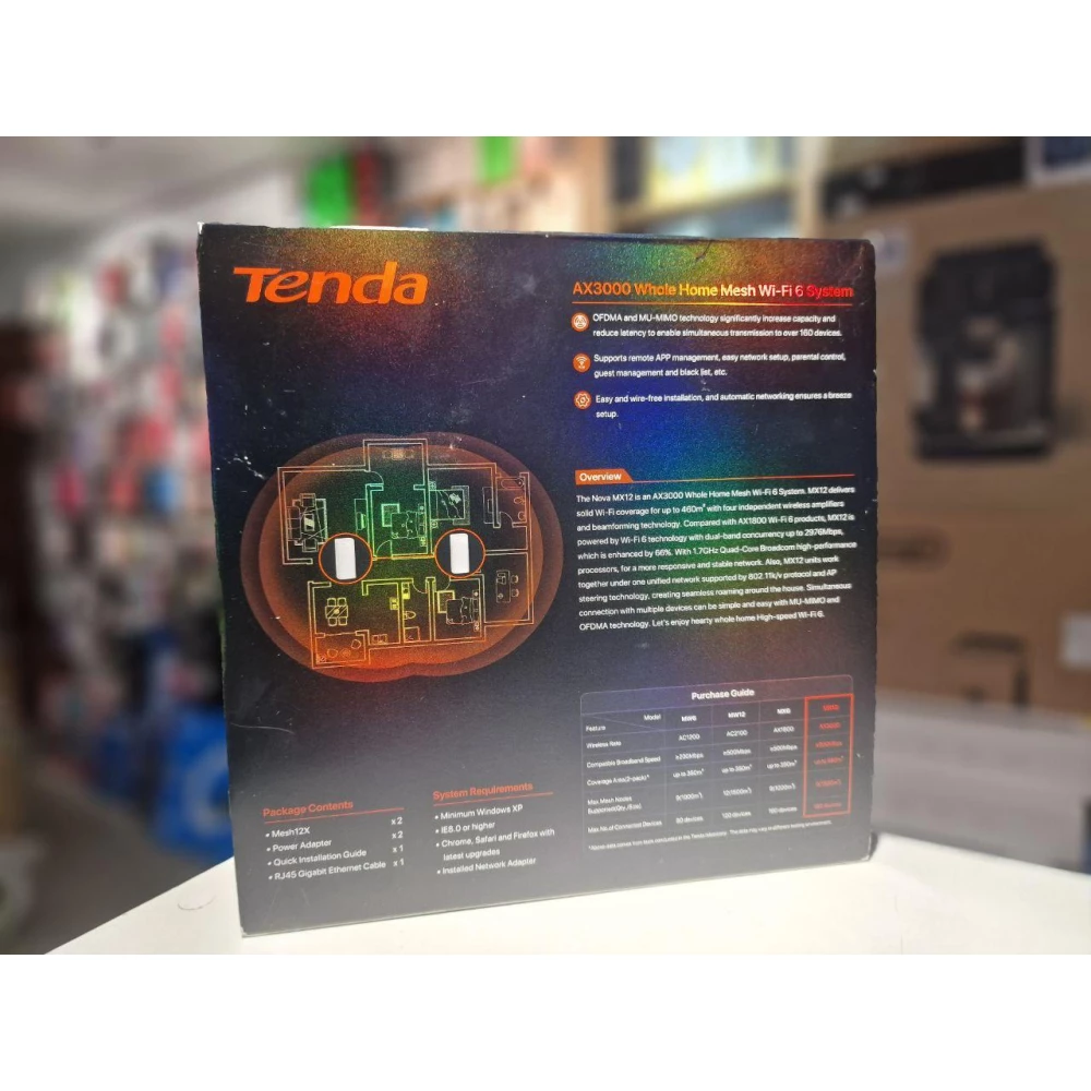 Система WiFi-Mesh TENDA MX12 NOVA AX1800. 2мод (MX12-KIT-2)