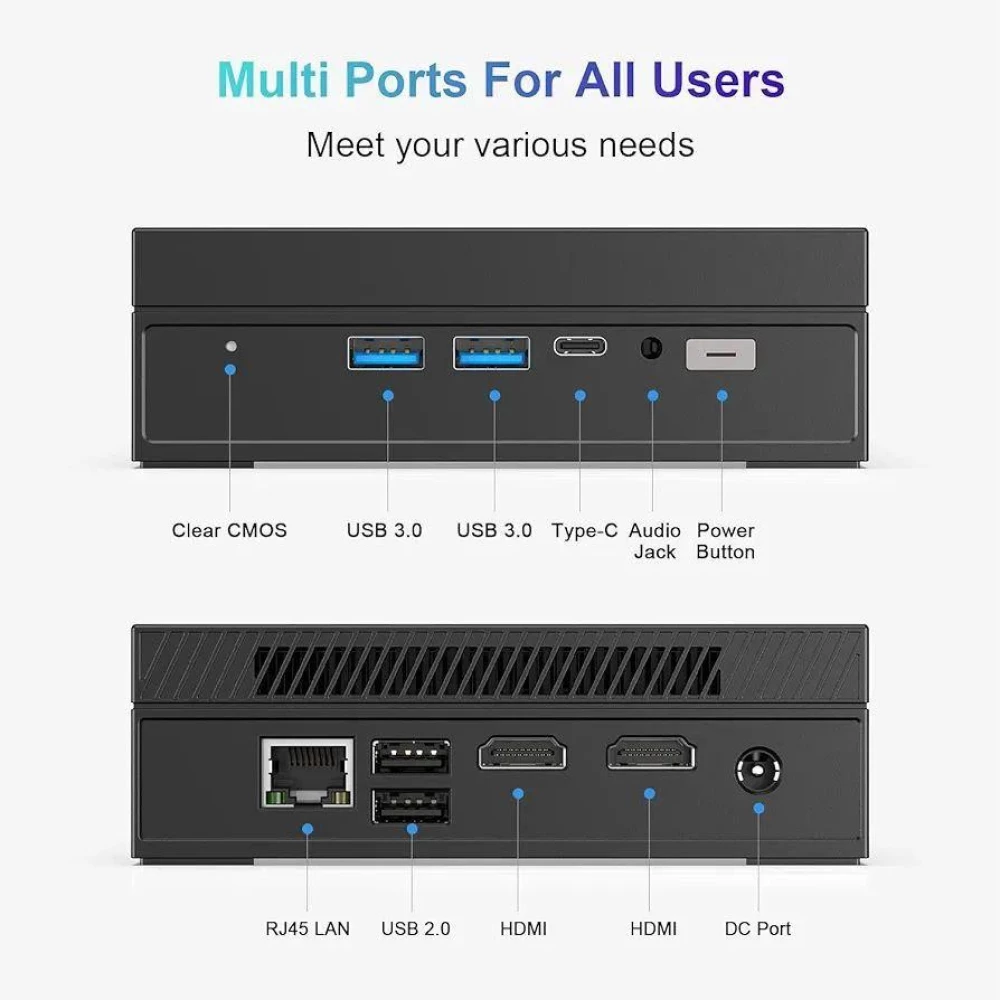 Мини ПК ALLIWAVA GX55 Intel Celeron N5105 RAM 16GB SSD 512GB Windows 11