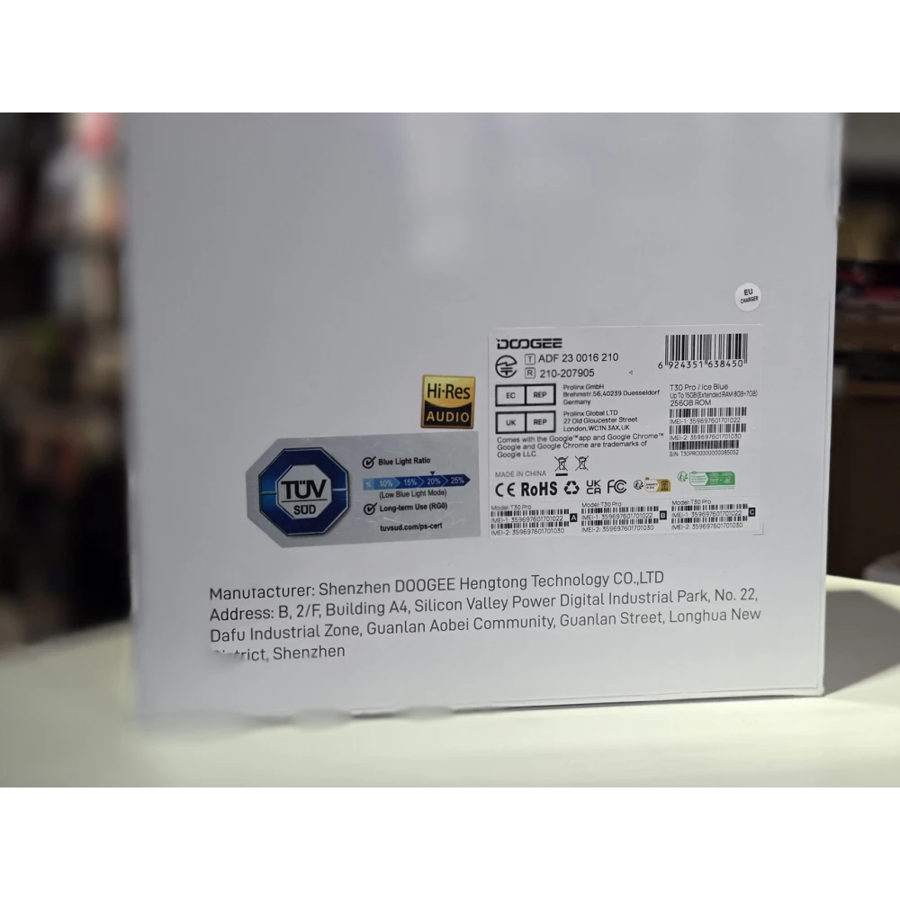 Планшет Doogee T30 Pro lte 8/256Gb 11“ 2K 4G 8580mAh Ice Blue LTE