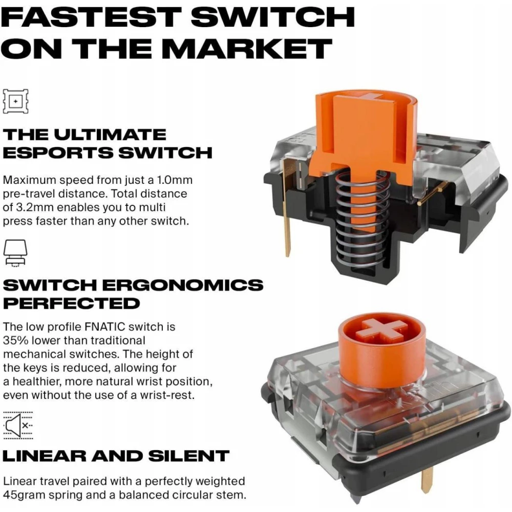 Fnatic streak65 компактная механическая rgb клавиатура