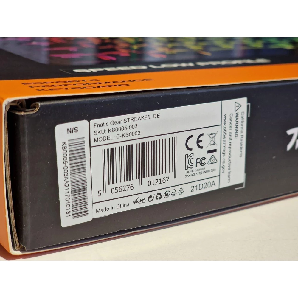 Fnatic streak65 компактная механическая rgb клавиатура