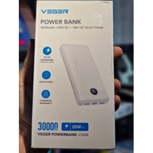 Зображення товара - Зовнішній акумулятор Power bank VEGER V3008 L30 30000 Mah батарея White