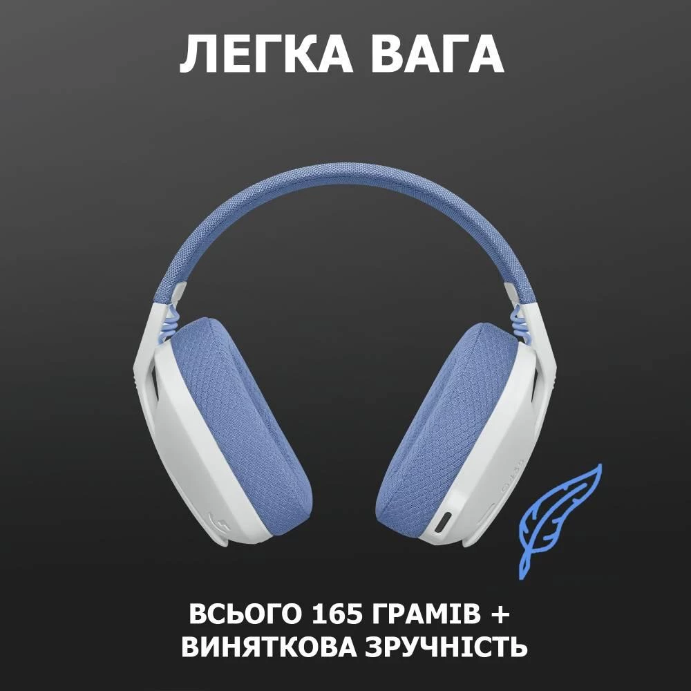 Компьютерная гарнитура Навушники Logitech G435 LIGHTSPEED Wireless Gaming WHITE (981-001074)