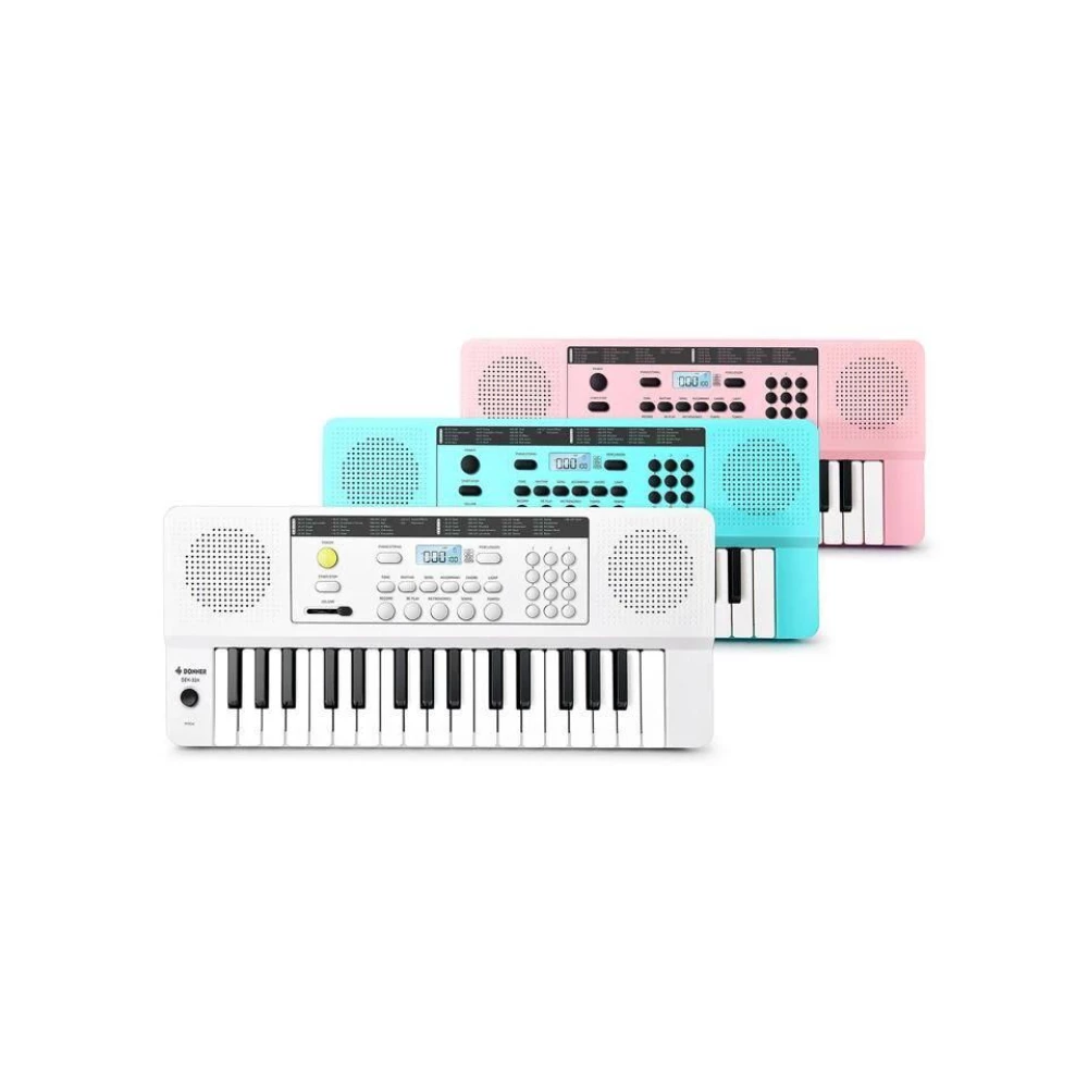 Цифровое пианино Donner DEK-32A 32 клавишное клавиатурное, синтезатор для начинающих белый