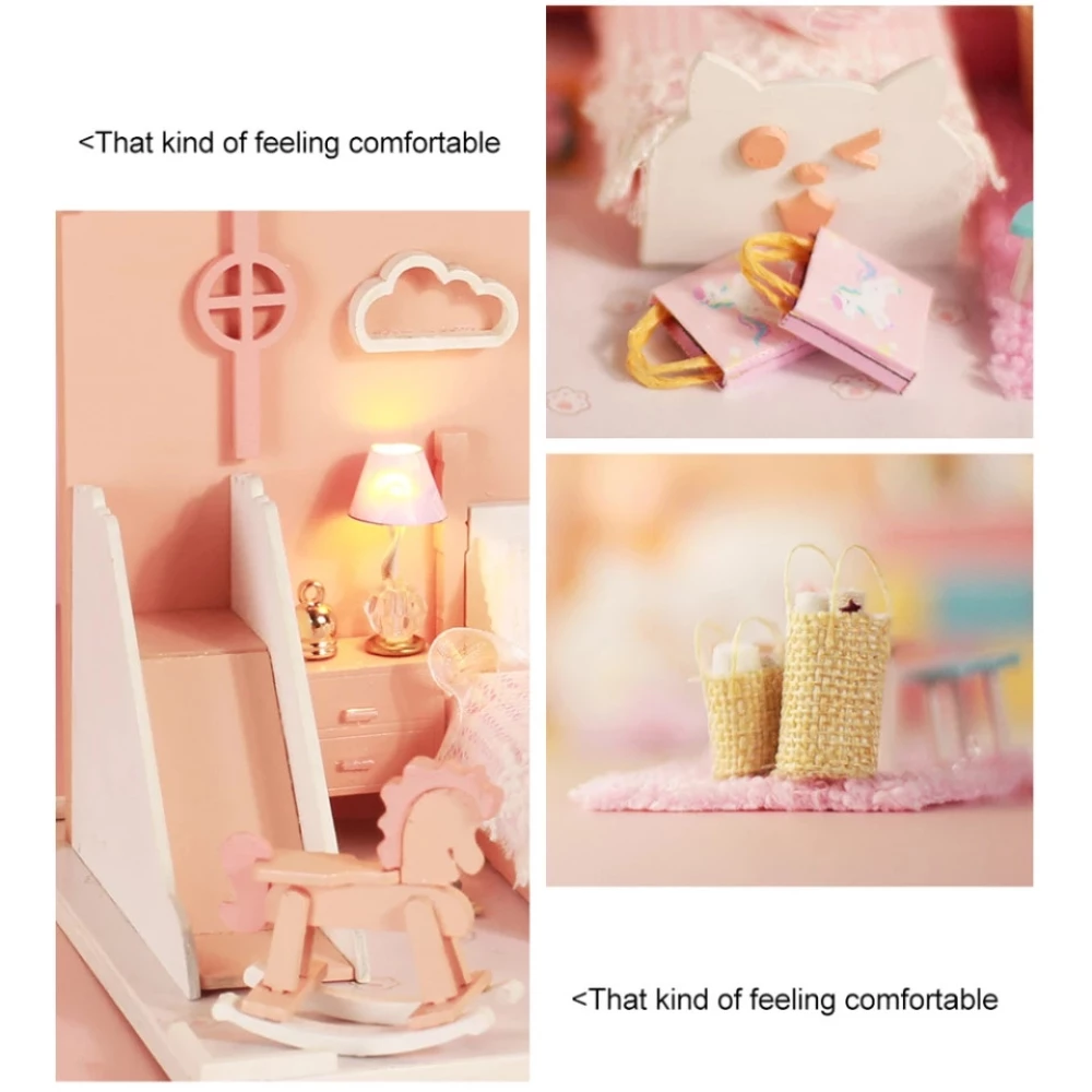 DIY Кукольный дом ручной сборки модель DIY Дом meow Миа Zp02