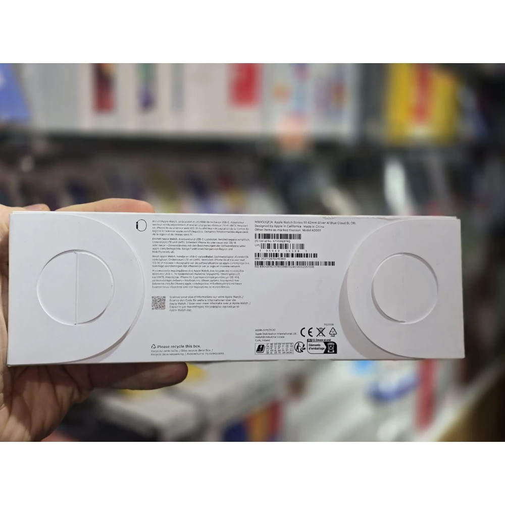 Apple Watch Series 10 GPS + Cellular 42mm Silver Aluminum Case w. Blue Cloud S. Loop (MWX53)