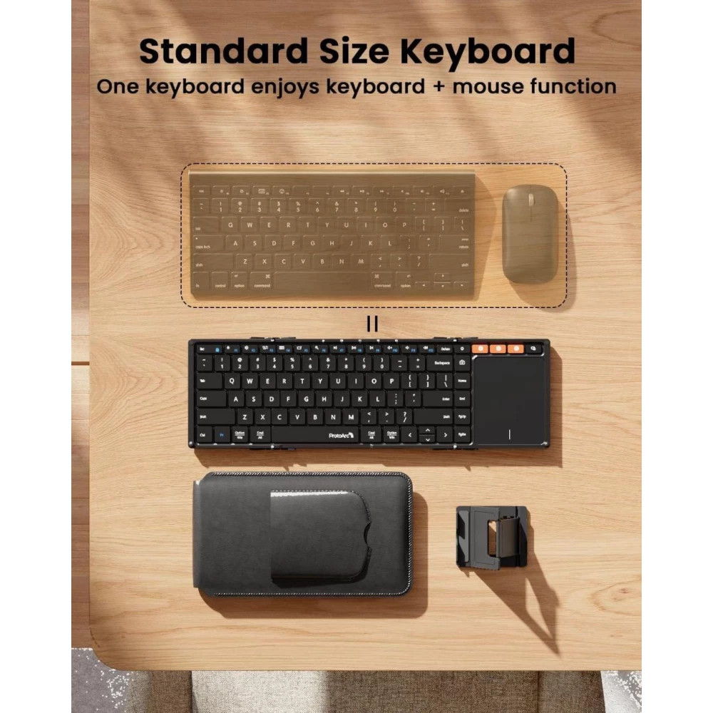 Беспроводная складная клавиатура с сенсорной панелью ProtoArc ХКО1 ТР