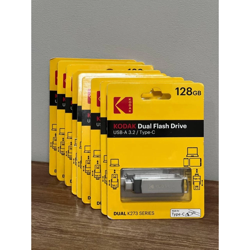 Флешка USB 2в1 Kodak 128GB Type-C USB 3.2 для телефона и компьютера Silver