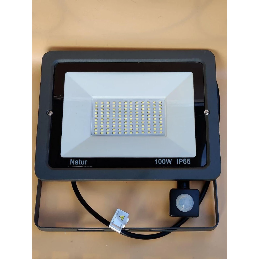 Светодиодный Прожектор LED 100w 6500K IP65 6000LM Bapro Natur 100 Вт з датчиком движения Class A++