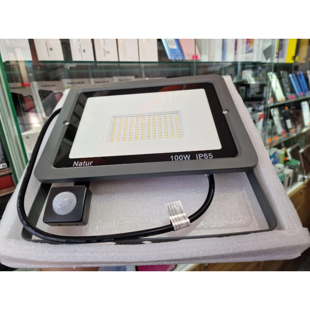 Светодиодный Прожектор LED 100w 6500K IP65 6000LM Bapro Natur 100 Вт з датчиком движения Class A++