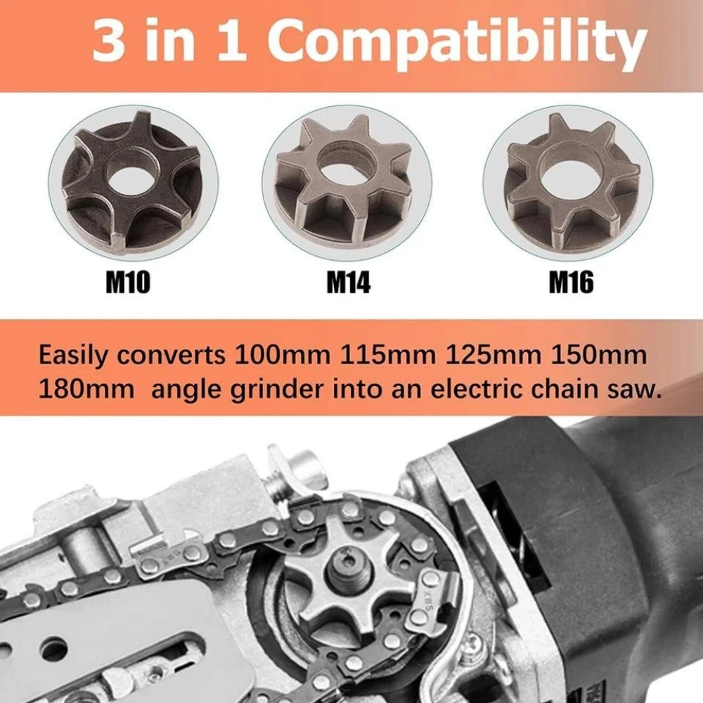 Насадка пила на болгарку М10 (12““) на 100-115 мм / Насадка для болгарки / Ланцюгова пила на болгарку