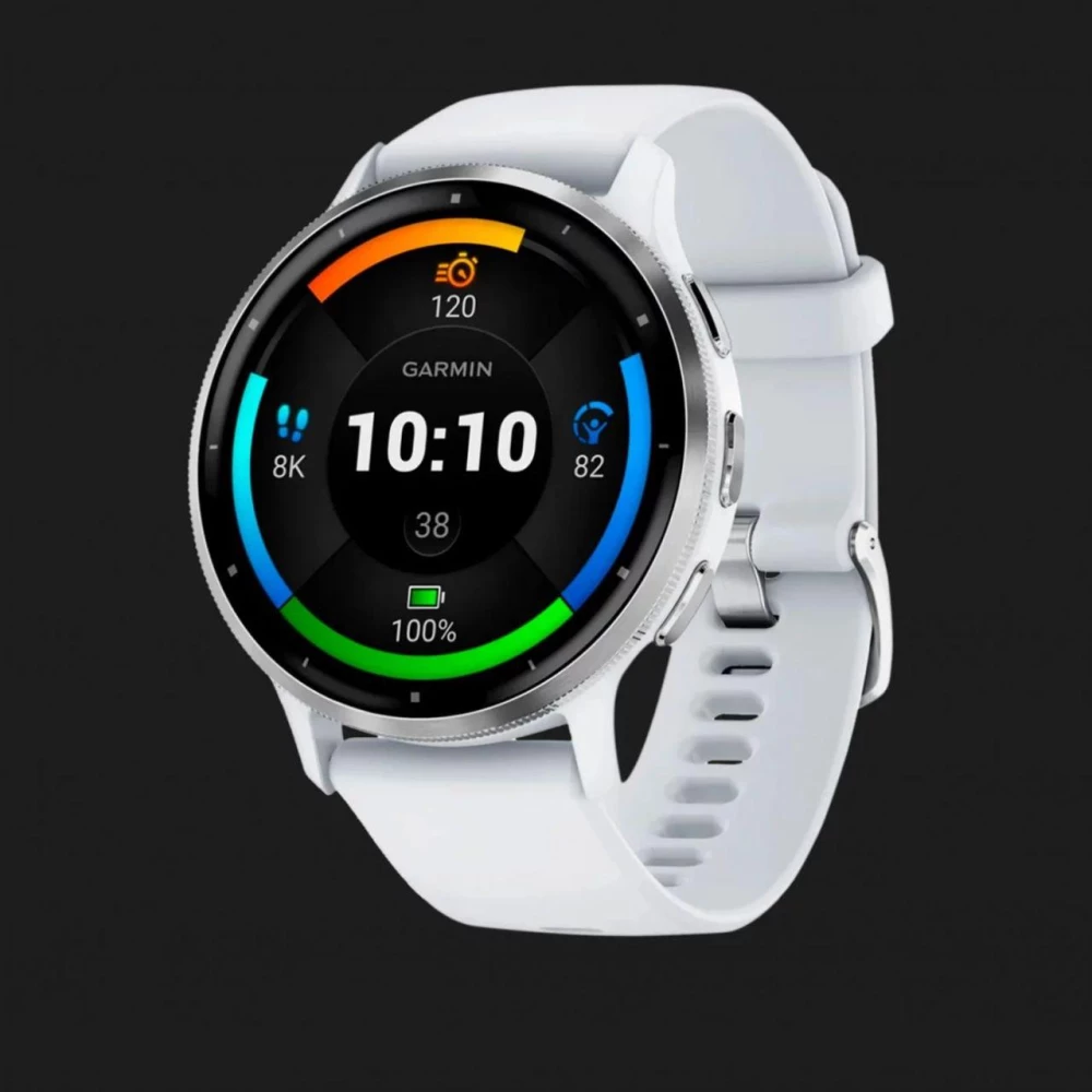 Смарт-часы Garmin Venu 3 Silver Stainless Steel Bezel with Whitestone Case and Silicone Band (010-02784-00)