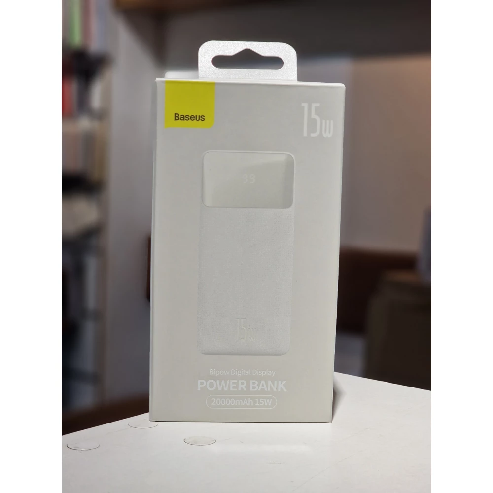Зовнішній акумулятор (Power Bank) Baseus Bipow Digital Display 15 W 20000 mAh White (PPDML-J01)