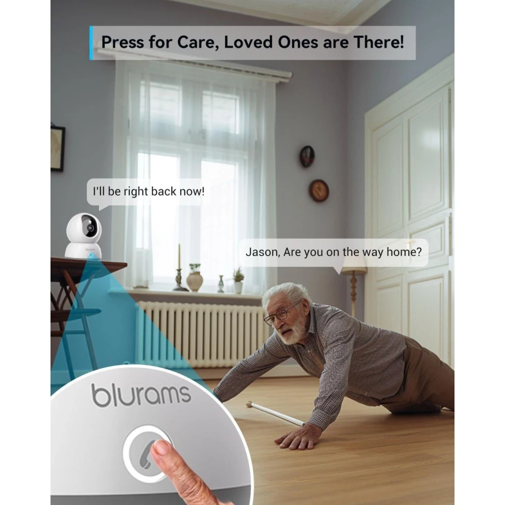 Blurams 2MP Rotary Wireless IP Security Camera Радионяня с двусторонней связью и ночным видением