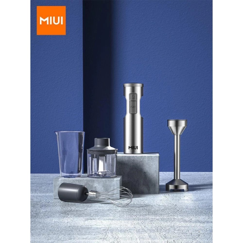 Блендер погружной ручной MIUI 1000 Вт мощный 4в1 миксер нержавеющая сталь стакан для смешивания 700 мл