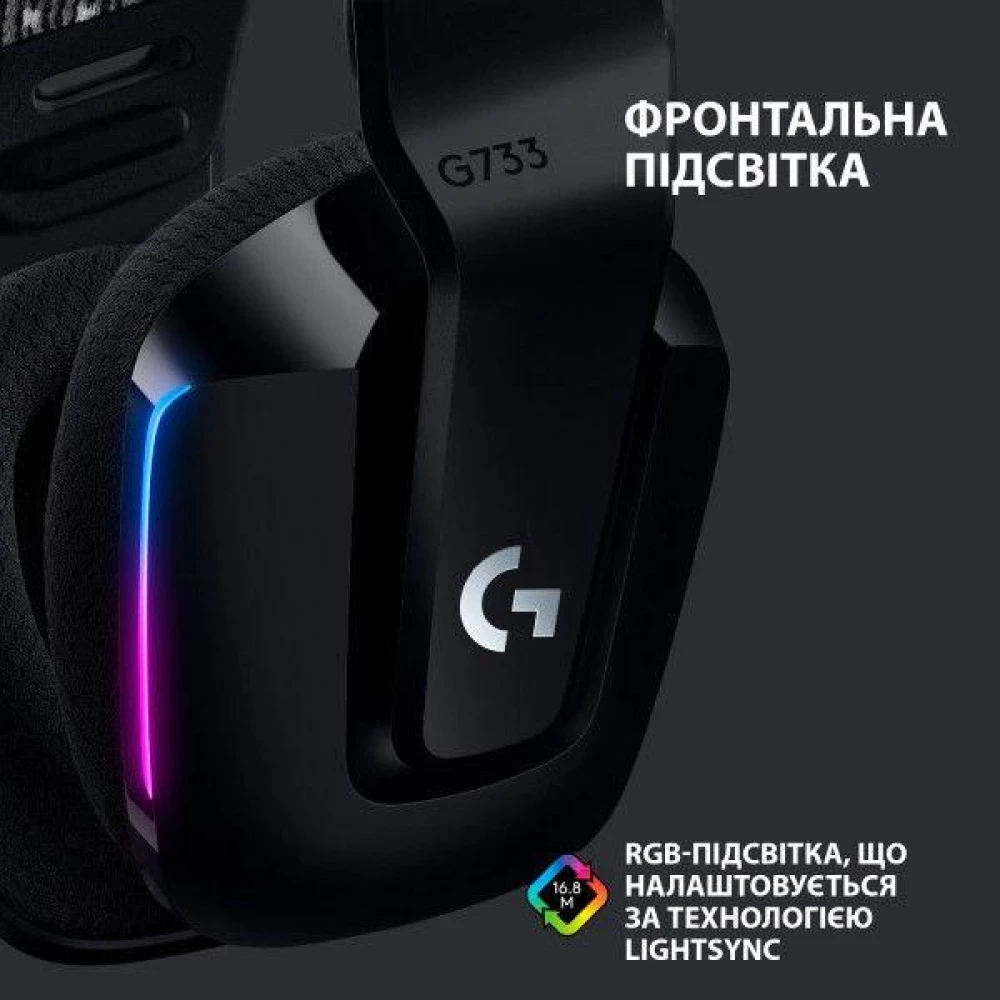 Наушники Logitech Lightspeed Wireless RGB Gaming Headset G733 Black (981-000864)