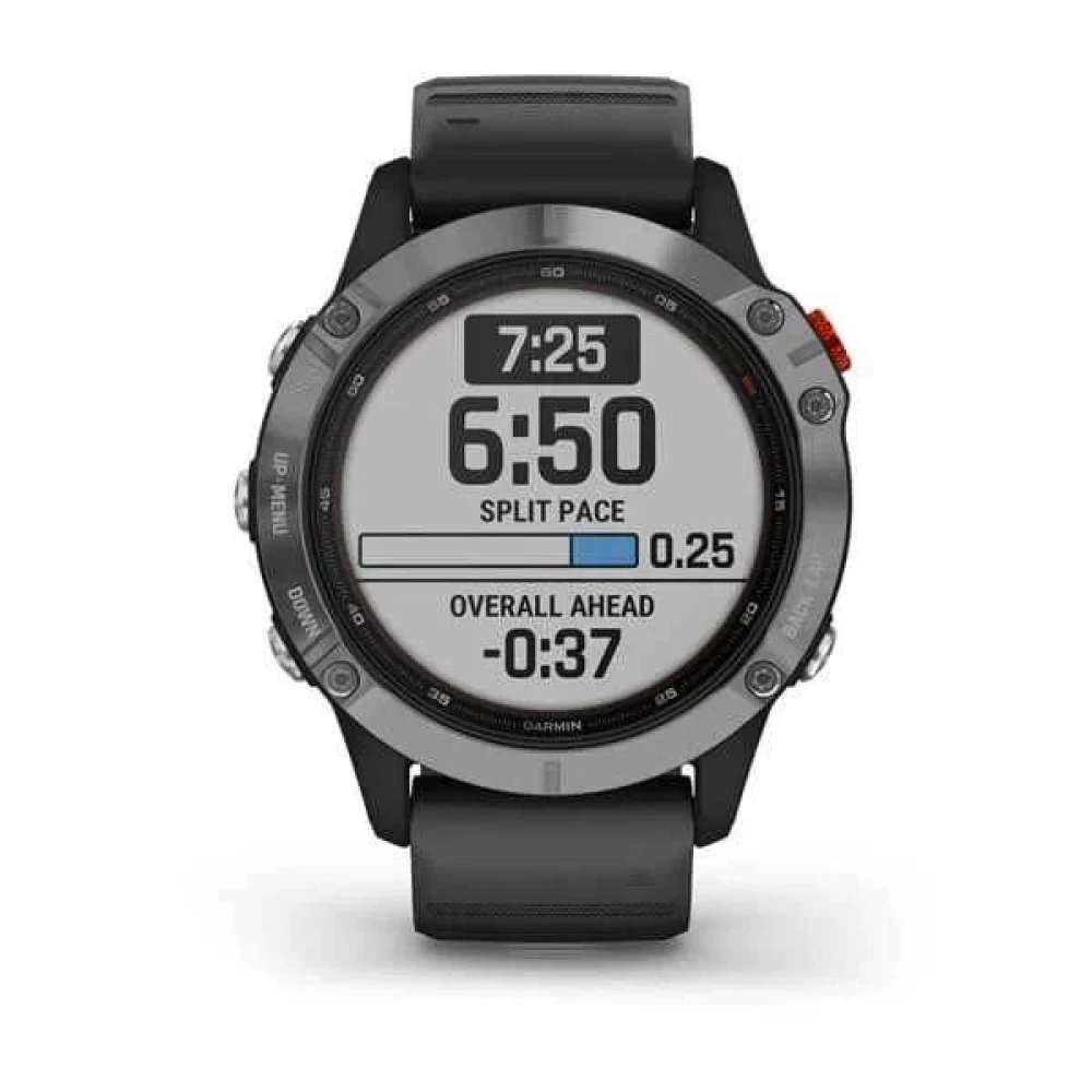 Спортивные часы Garmin Fenix 6 Solar Silver Black Band 010-02410-00