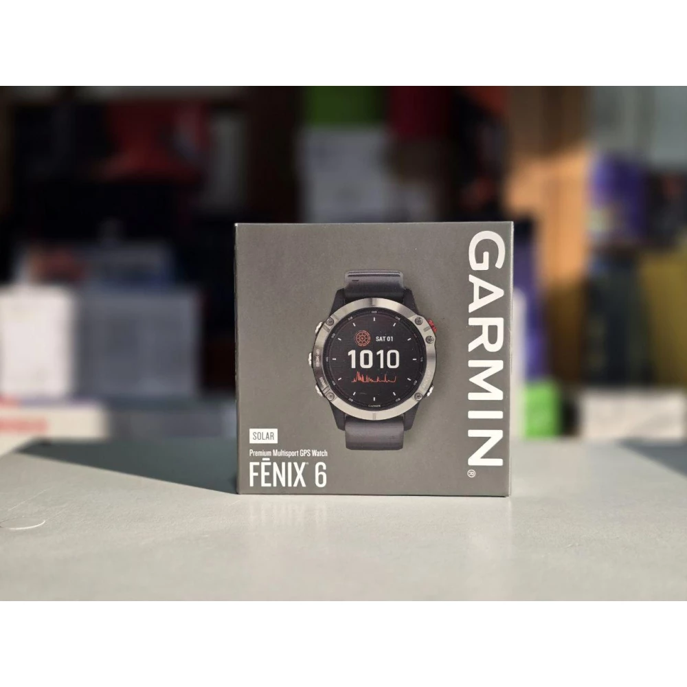 Спортивные часы Garmin Fenix 6 Solar Silver Black Band 010-02410-00
