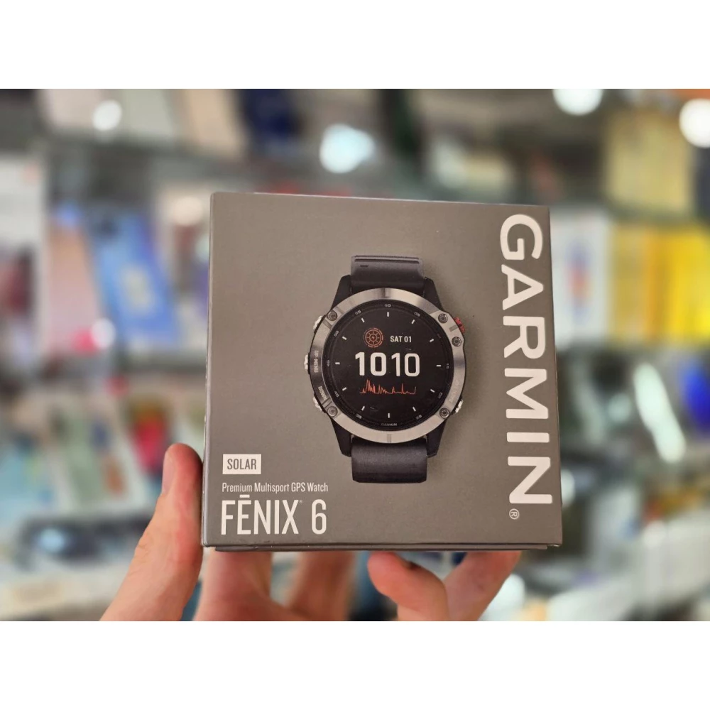 Спортивные часы Garmin Fenix 6 Solar Silver Black Band 010-02410-00