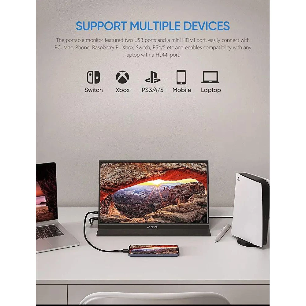 Портативний монітор Arzopa A1 Gamut ультратонкий 15,6“ 1920 х 1080 IPS