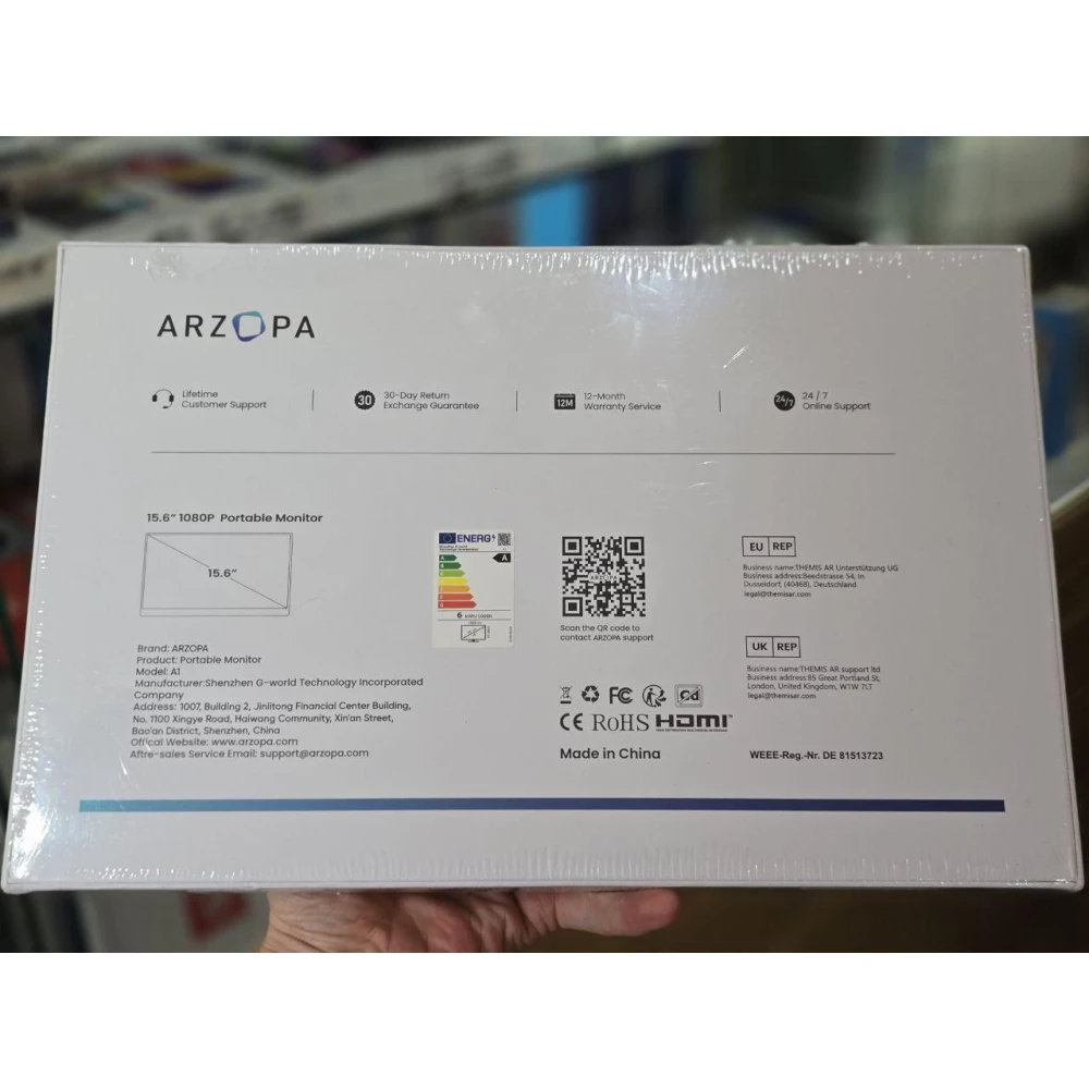 Портативний монітор Arzopa A1 Gamut ультратонкий 15,6“ 1920 х 1080 IPS