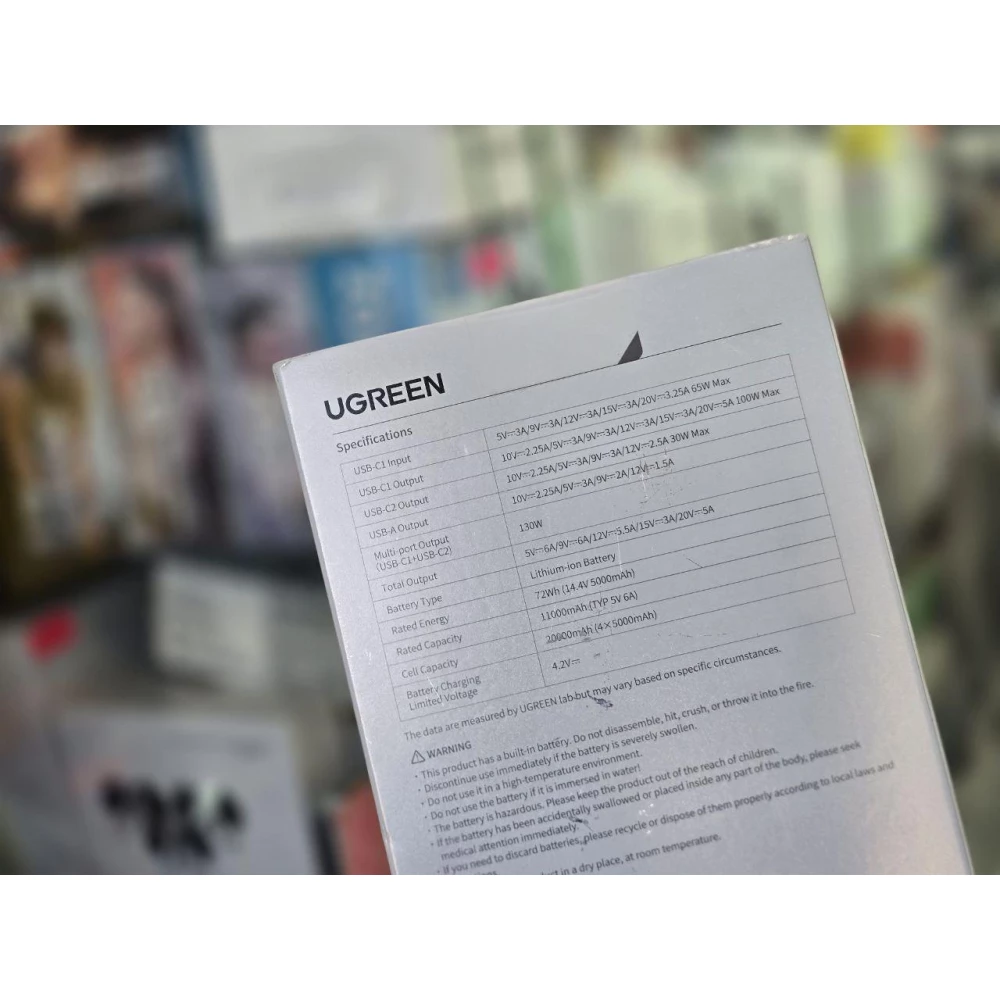 Зовнішній акумулятор повербанк UGREEN Nexode Power Bank 20000 mAh 130 W Grey (PB721)