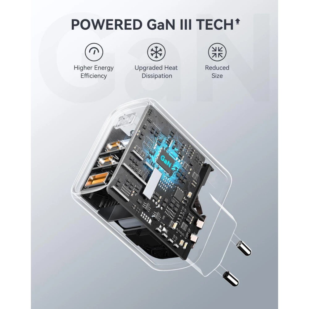 Зарядное устройство VOLTME Revo 67W Gan Charger USB-C+USB-C+USB-A GaN 67Вт PD3.0 QC4.0+