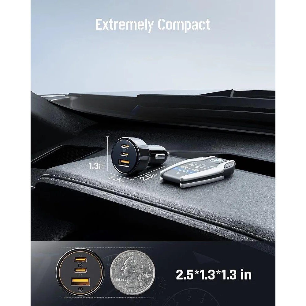 Автомобильный заряджаемое устройство VOLTME 65 Вт USB Туре С  Quick Charge QC 4.0 PD 3.0