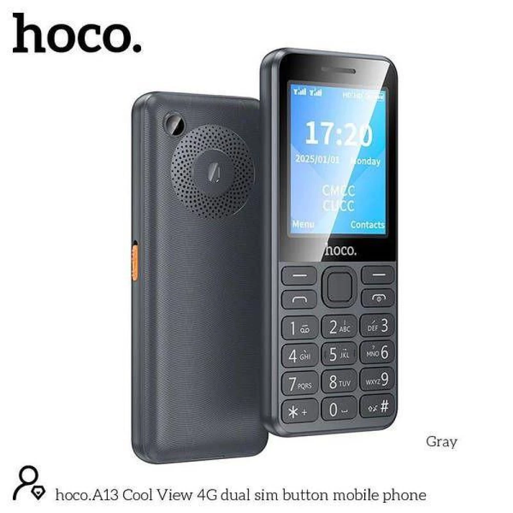 Мобильный телефон HOCO Cool View 4G A13 на 2 Сім карти | екран 2.4“, 2500 мАг | Black