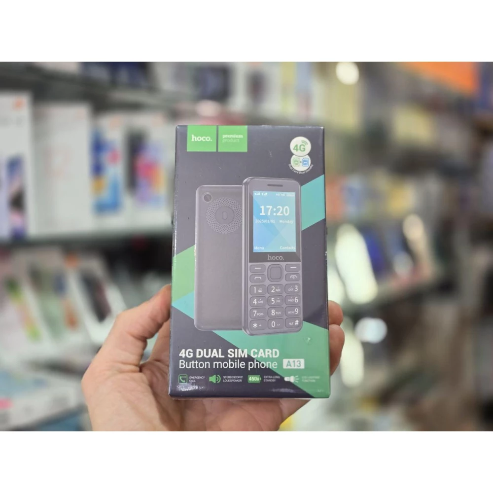 Мобильный телефон HOCO Cool View 4G A13 на 2 Сім карти | екран 2.4“, 2500 мАг | Black