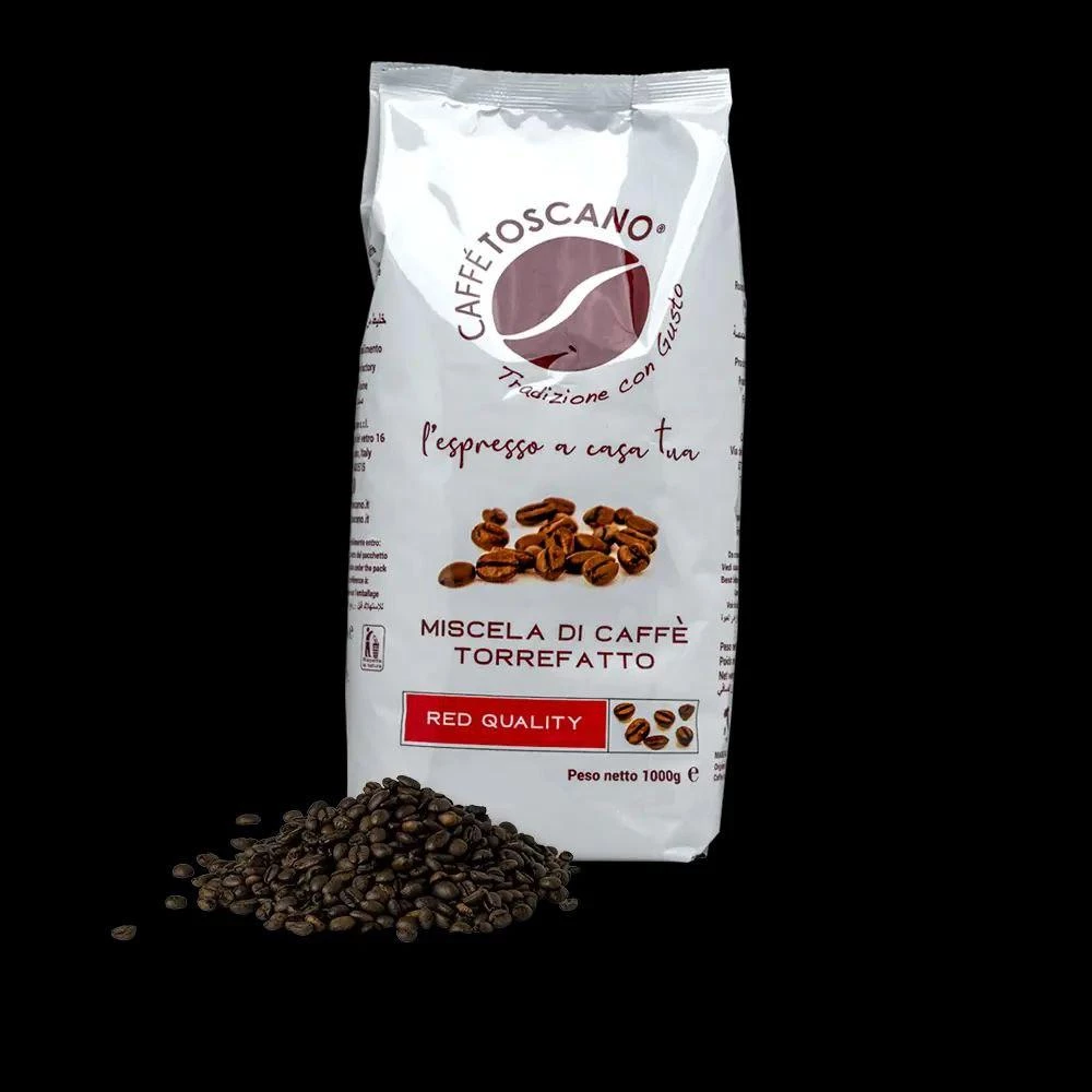 Коффе в зернах 1кг страна изготовитель - Италия  Caffe toscano RED, BROWN, GOLD quality 1000g