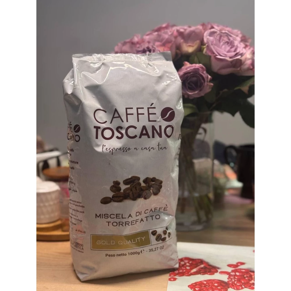 Коффе в зернах 1кг страна изготовитель - Италия  Caffe toscano RED, BROWN, GOLD quality 1000g