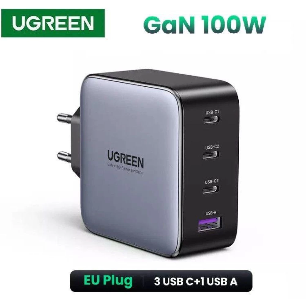 Зарядное устройство Ugreen GAN X563 100W 5-Port GaN Fast Charger 4C1A 35536 Space Gray