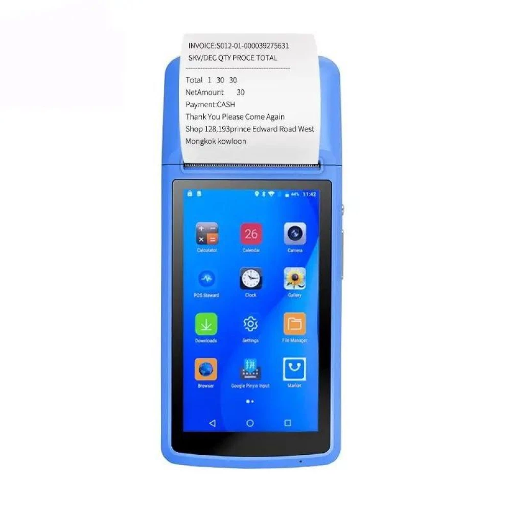 POS-терминал с встроенным принтером чеков MAXAH, 5“IPS, 58 мм, Android 8.1, GPS, 3G, WiFi, NFC, OTG