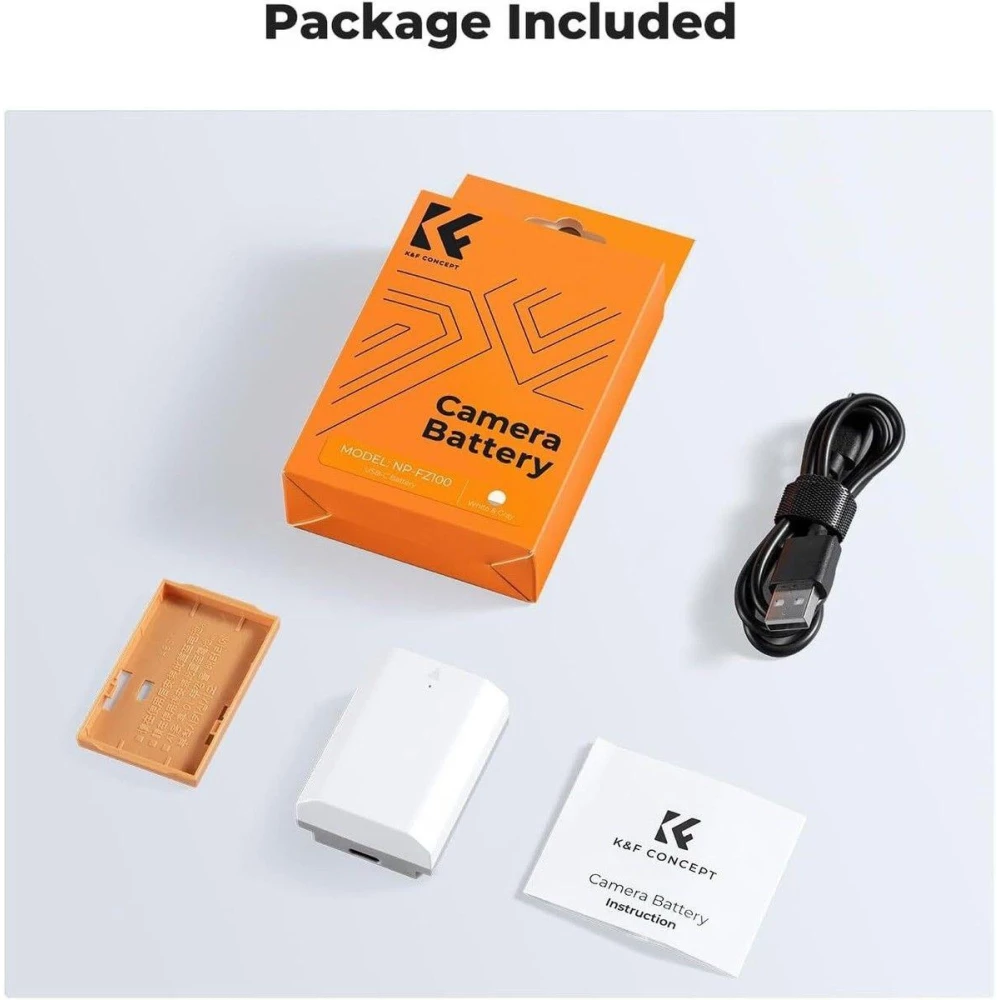 Акумулятор K&F Concept NP-FZ100 2600mAh з зарядкою Type-C для Sony (KF28.0034)