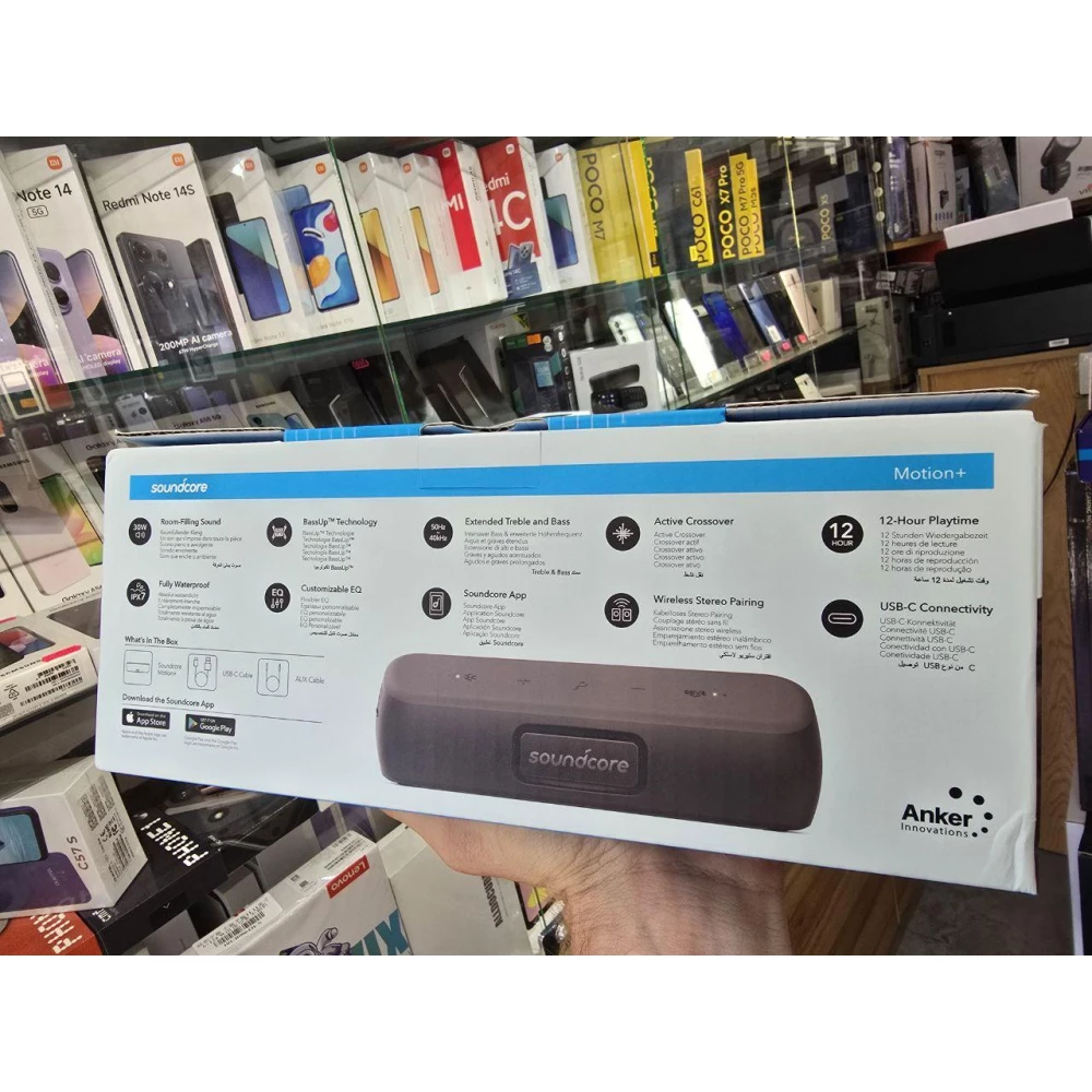 Колонка Anker Soundcore Motion Plus + , Hi-Res звук, AptX HD, Bluetooth 5.0, влагозащита IPX7