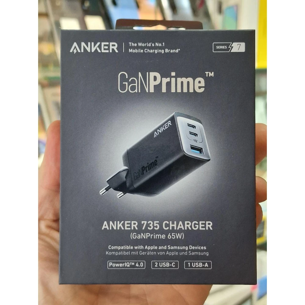Сетевое зарядное устройство Anker PowerPort 735 GaNPrime - 65 Вт 2xPD и 1xPIQ PPS/DPDS