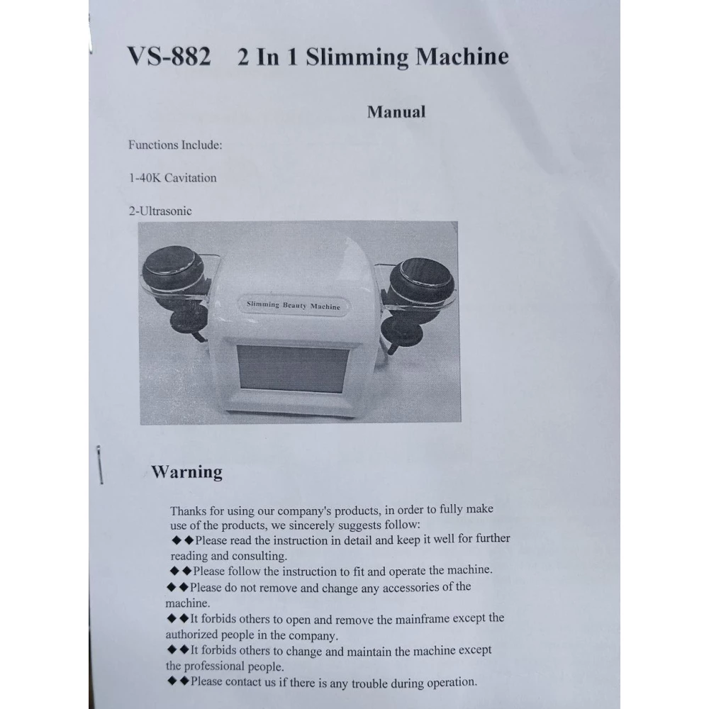 Кавитационная антицеллюлитная машина похудения тела RF 40 кГц + 25 кГц аппарат микродермабразии vs-882